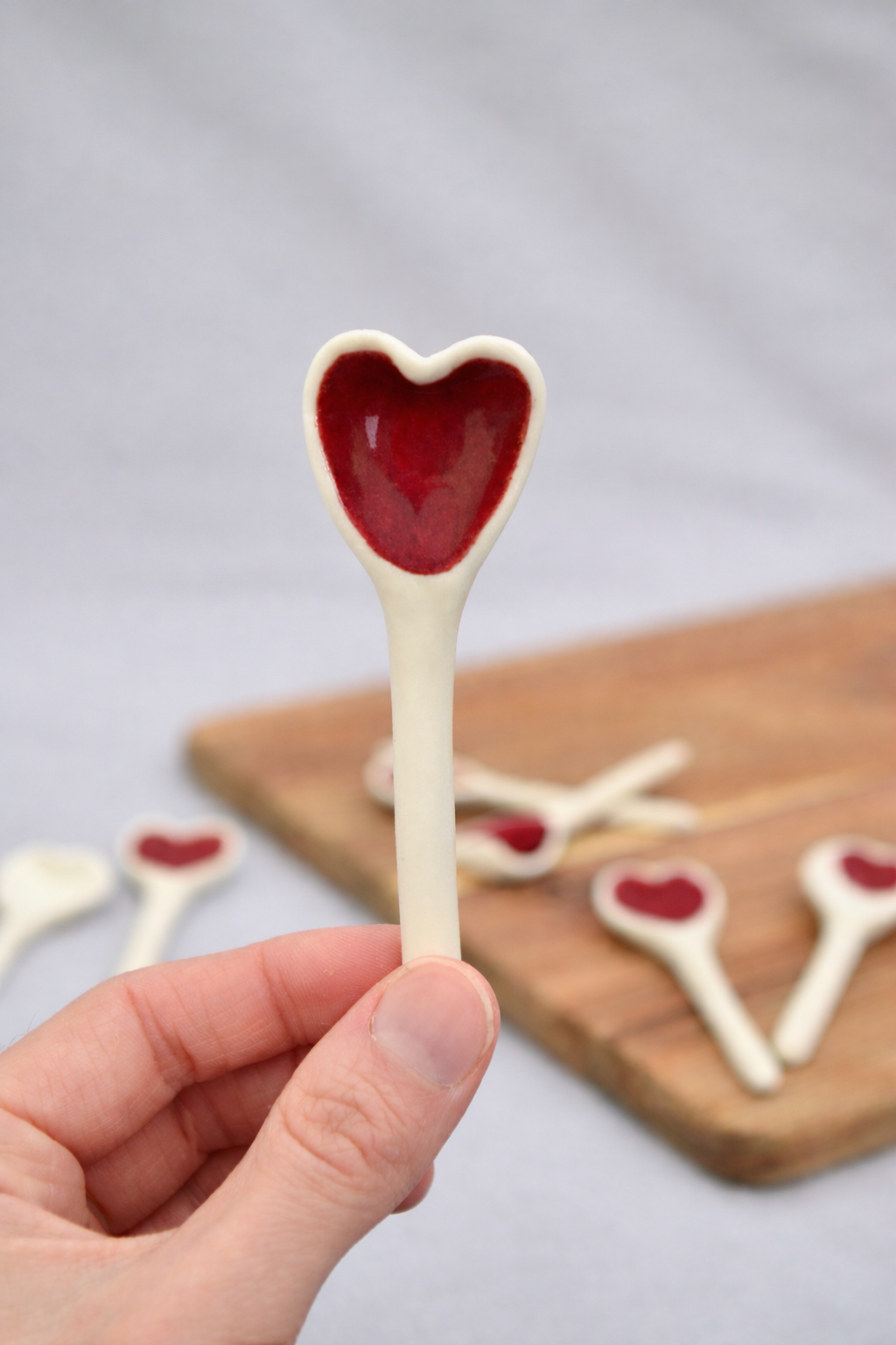 *Pre-Order* Salt Pig and Spoon Set- Red Hearts