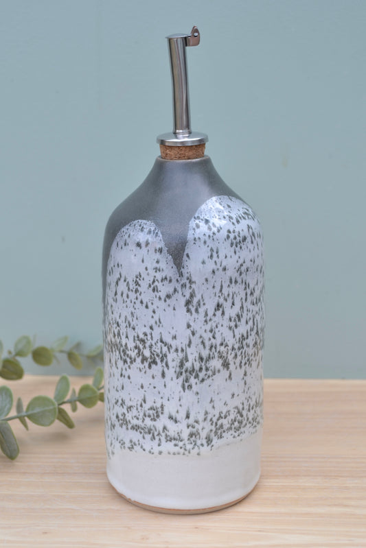 Oil Bottle- Charcoal and White