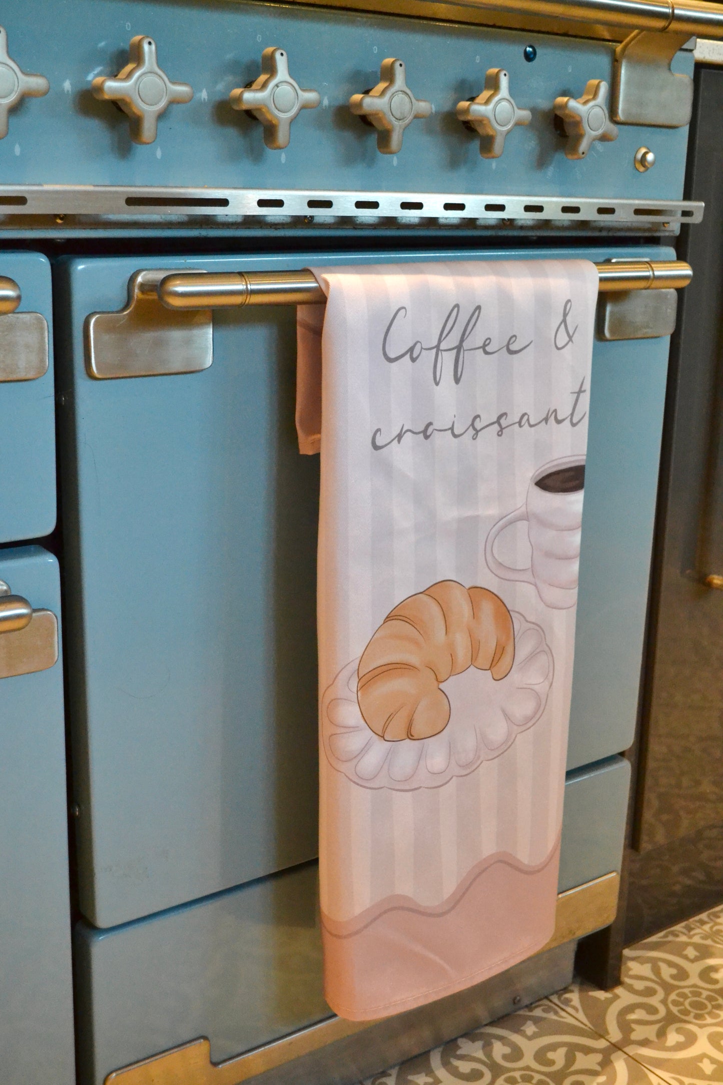 'Coffee & Croissant' Tea Towel