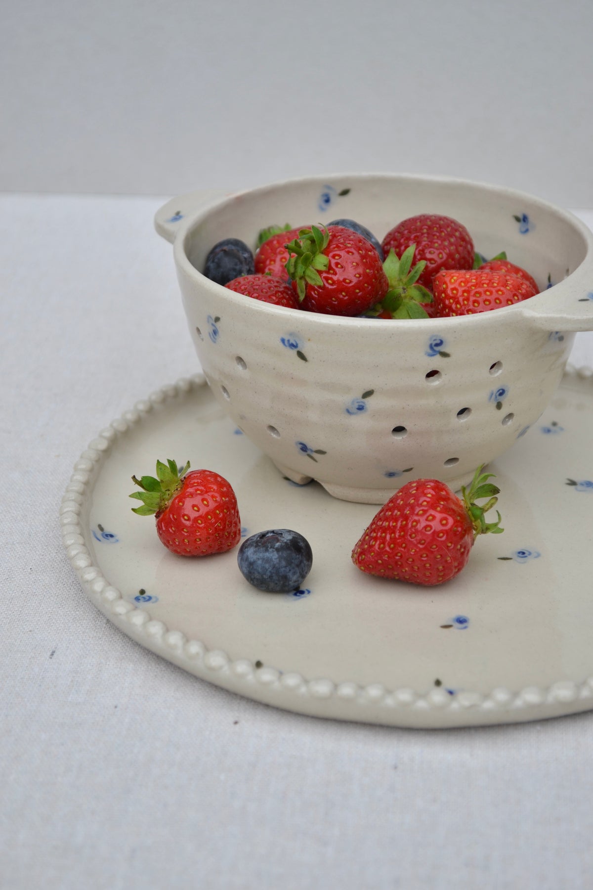 Berry Bowl- Blue Floral *Seconds*