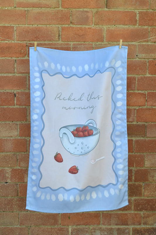 'Picked this morning' Tea Towel