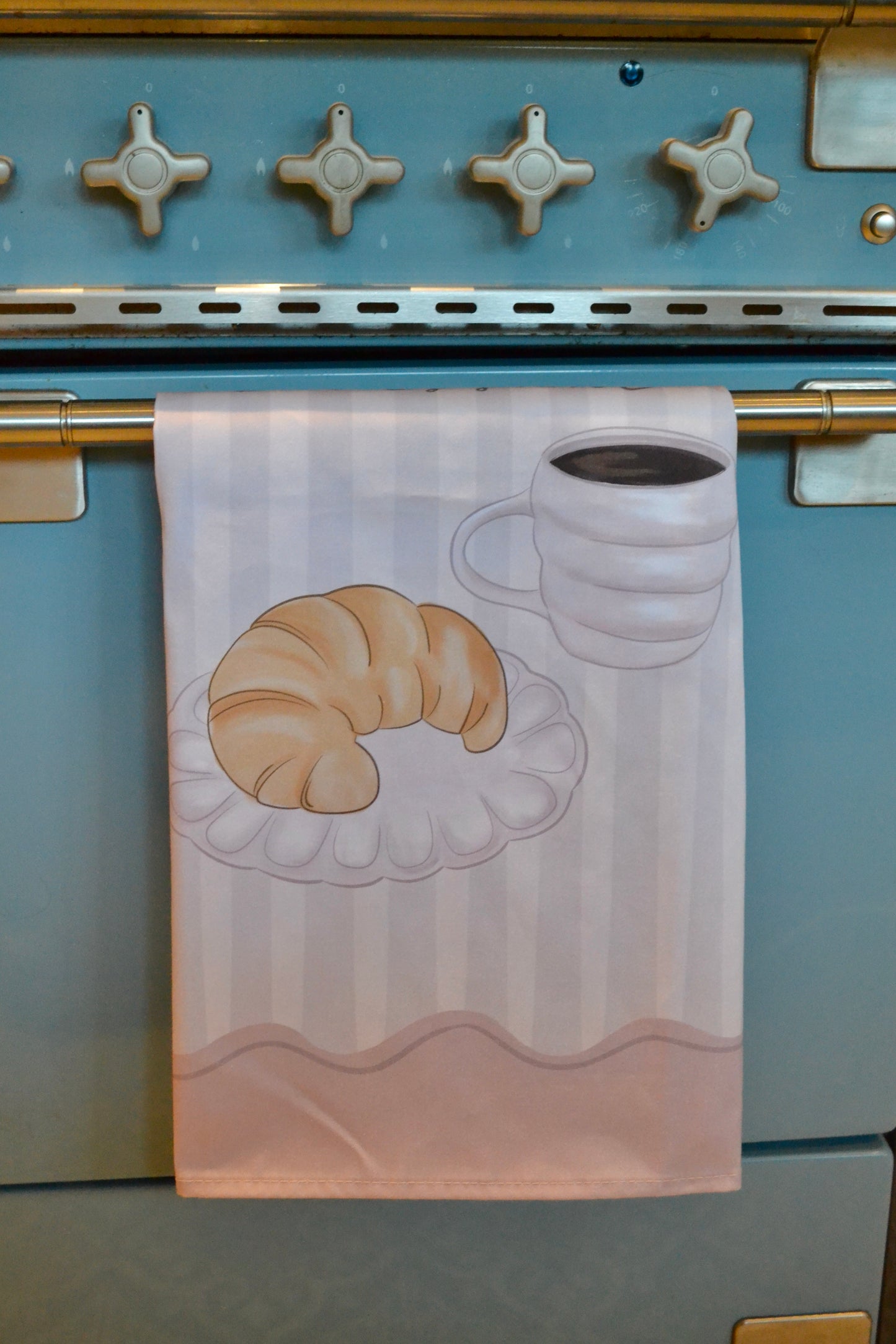 'Coffee & Croissant' Tea Towel