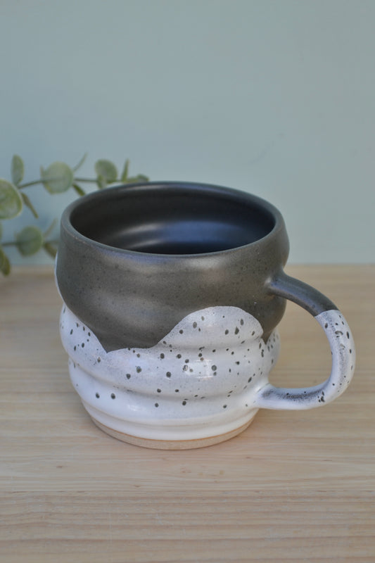 Spiral Mug- Charcoal and White