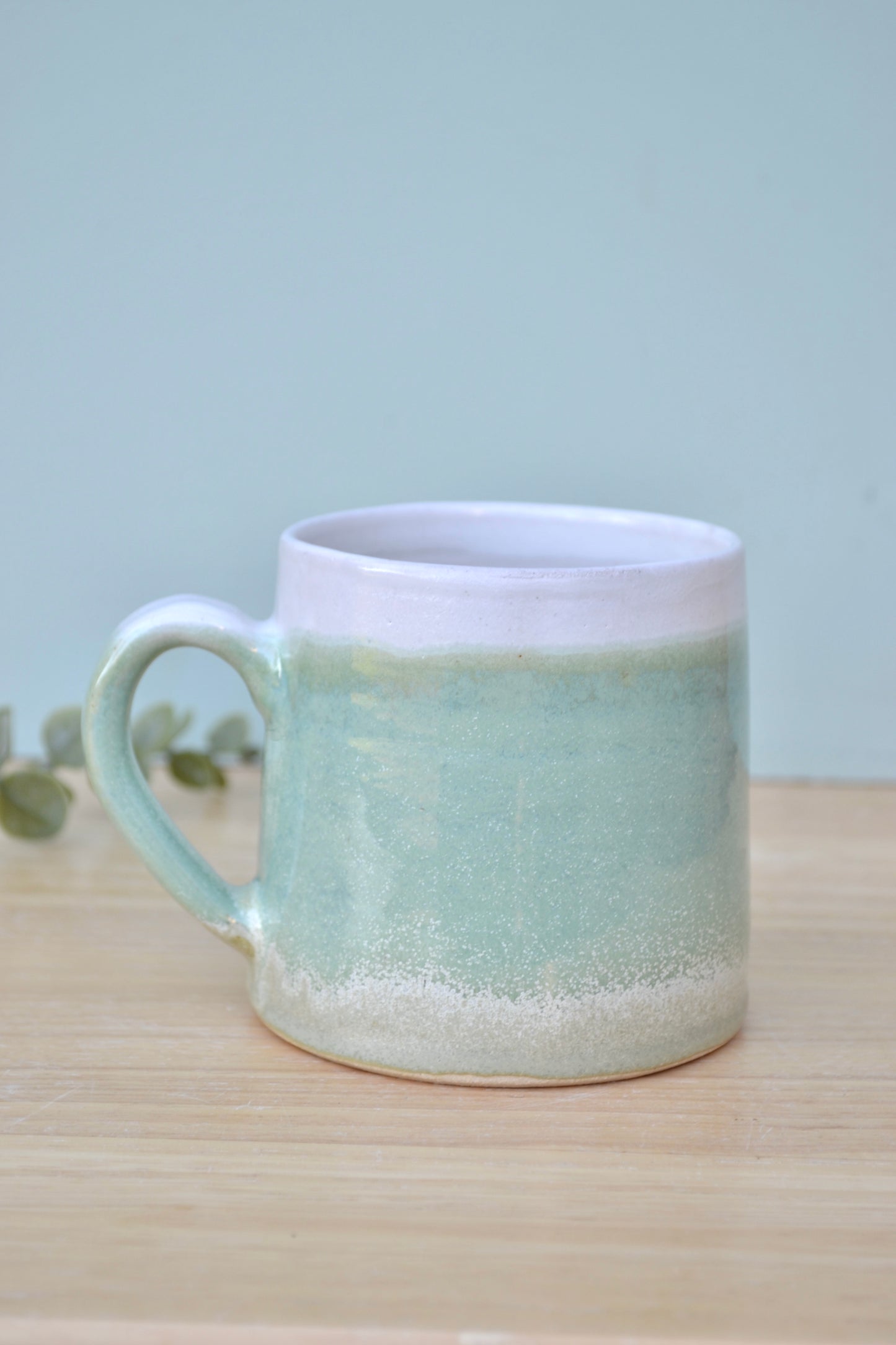 Mug- green and white