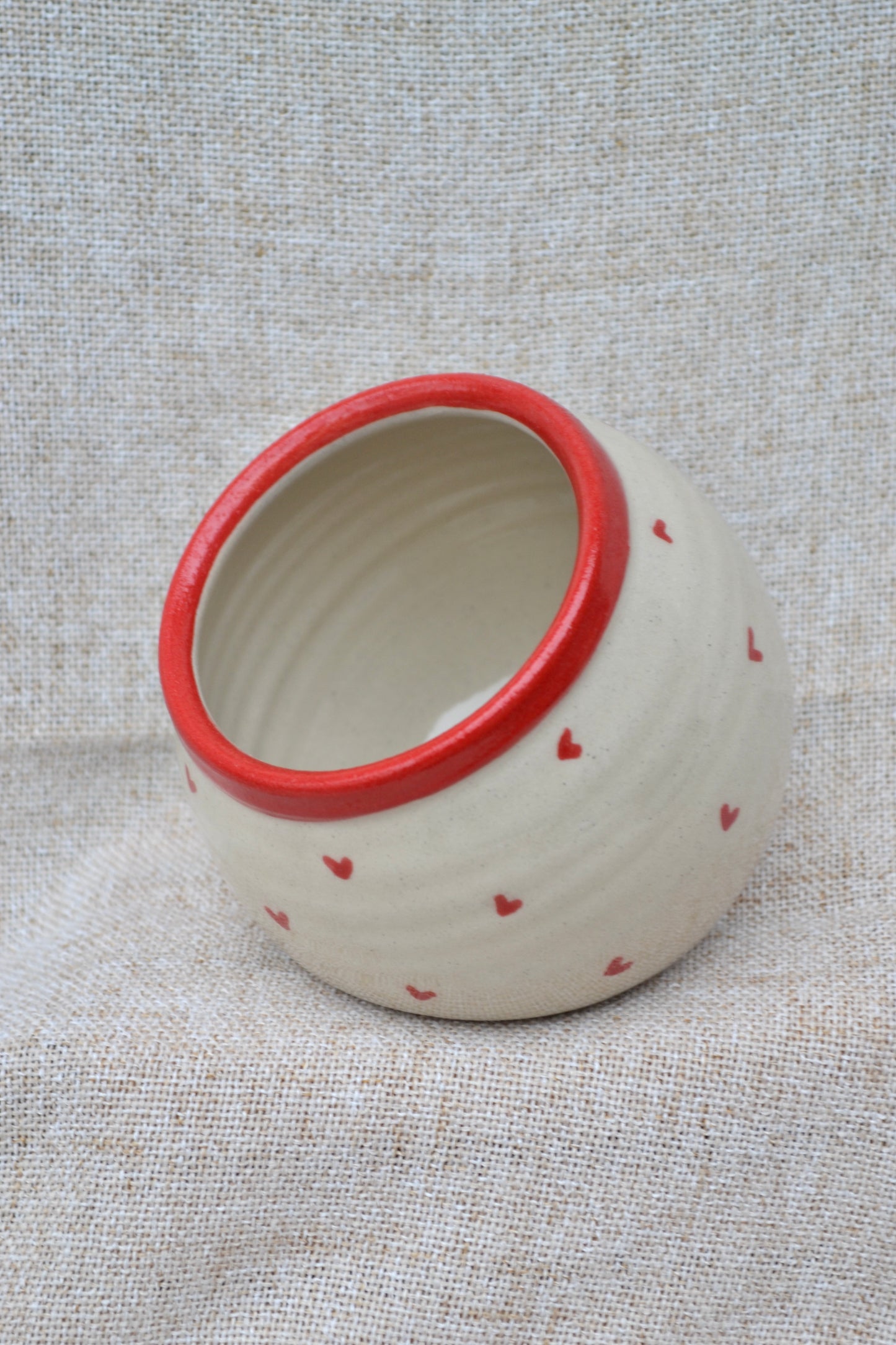 *Pre-Order* Salt Pig and Spoon Set- Red Hearts