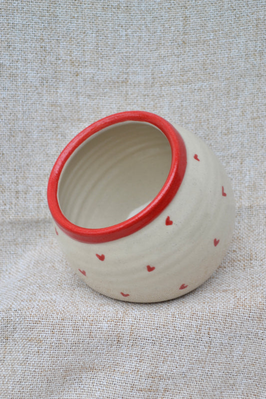 *Pre-Order* Salt Pig and Spoon Set- Red Hearts