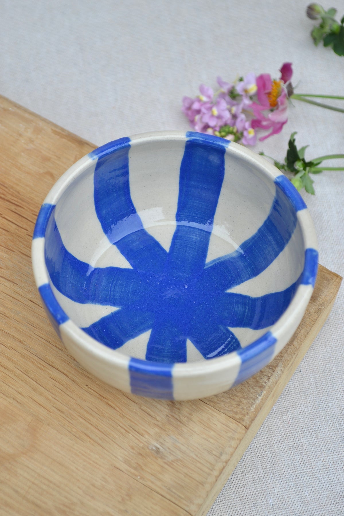 Dipping Bowl- Blue Stripe