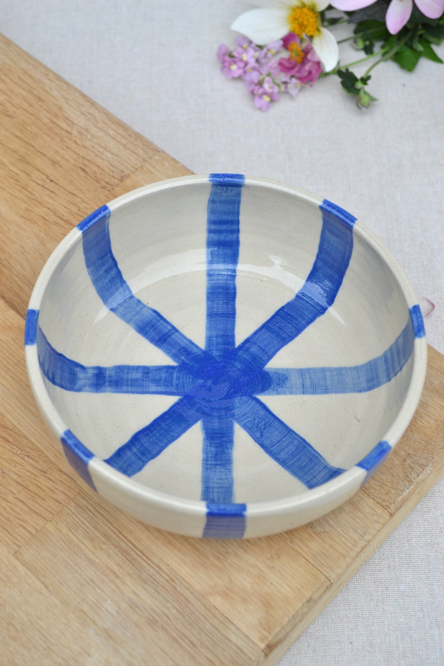 Pasta Bowl- Blue Stripe