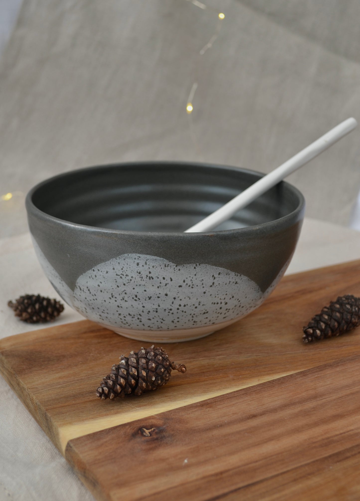Bowl- Charcoal and White