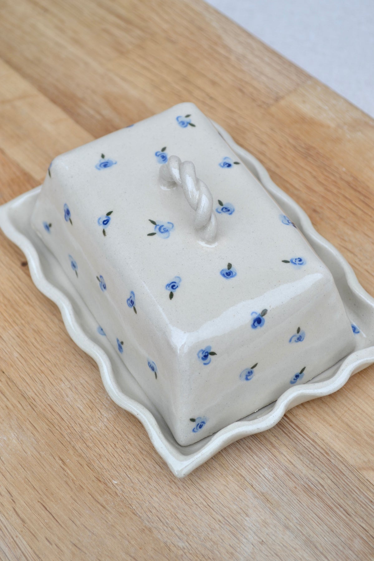 Butter Dish- Blue Floral