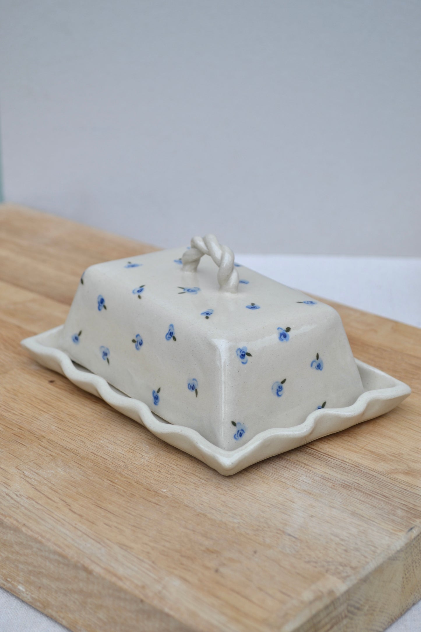 Butter Dish- Blue Floral
