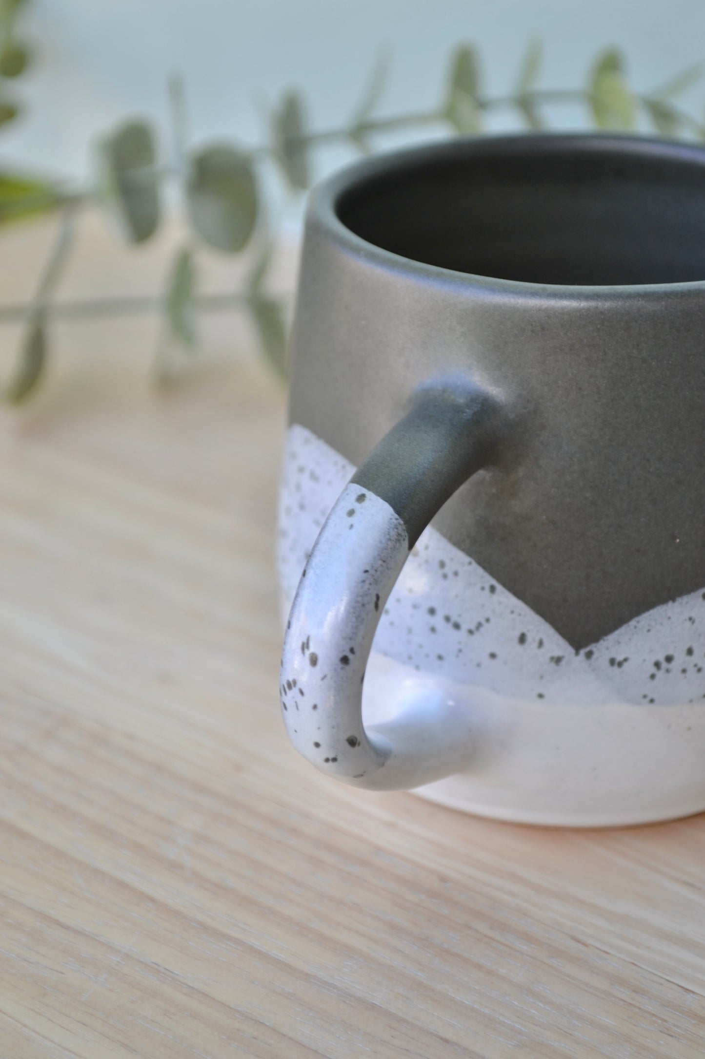 Mug- Charcoal and White