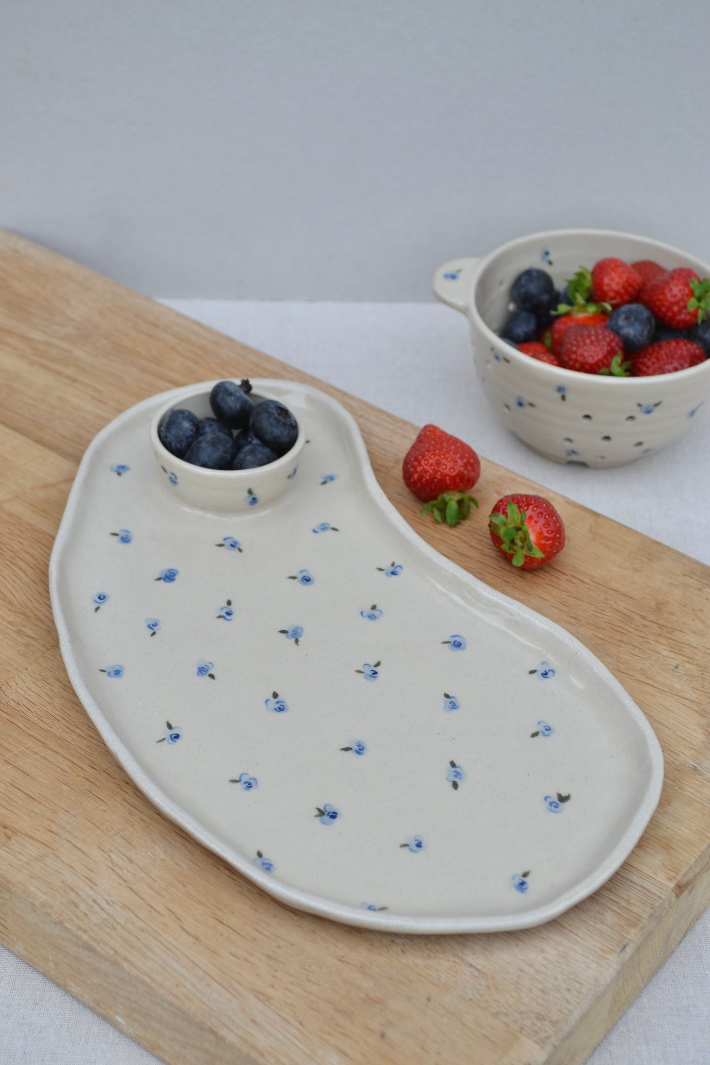 Serving Platter- Blue Floral