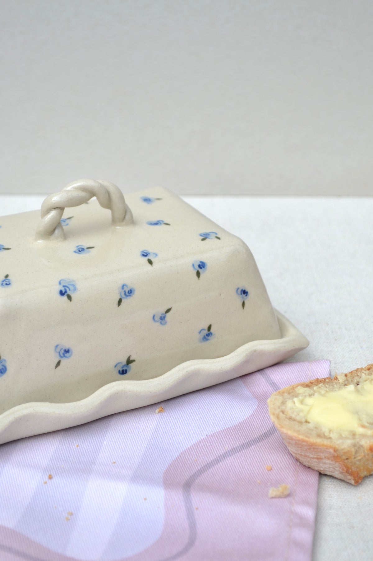 Butter Dish- Blue Floral