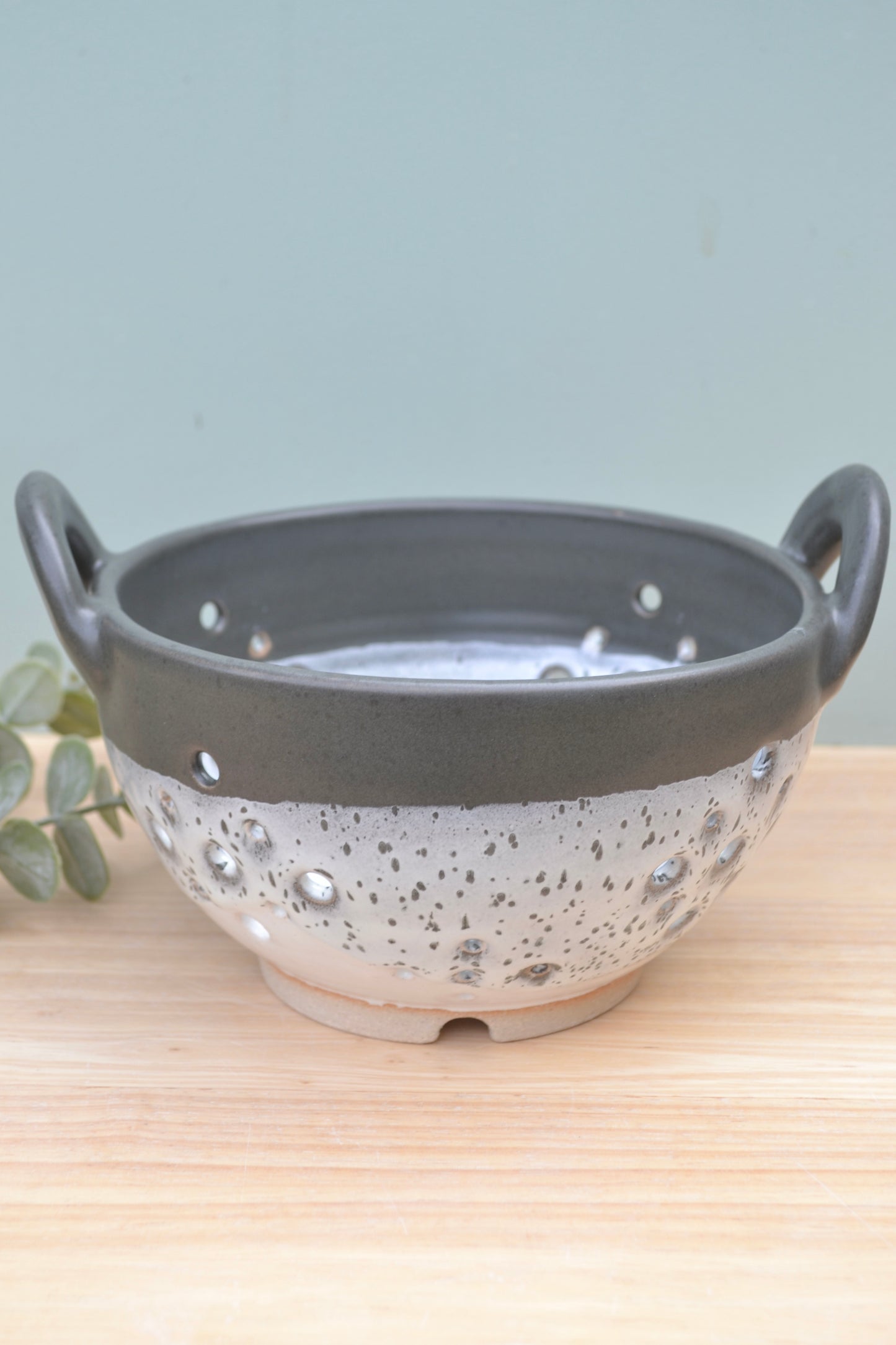 Berry Bowl- Charcoal and White