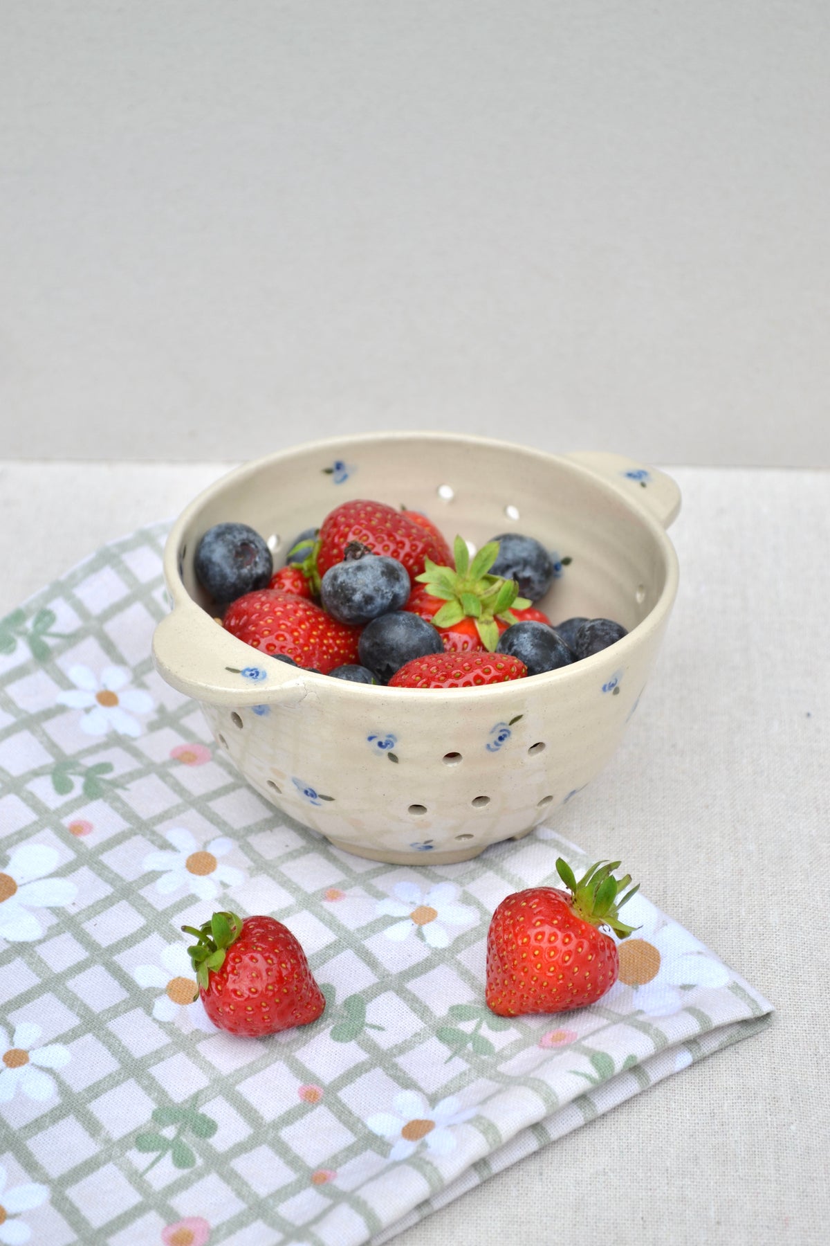 Berry Bowl- Blue Floral *Seconds*
