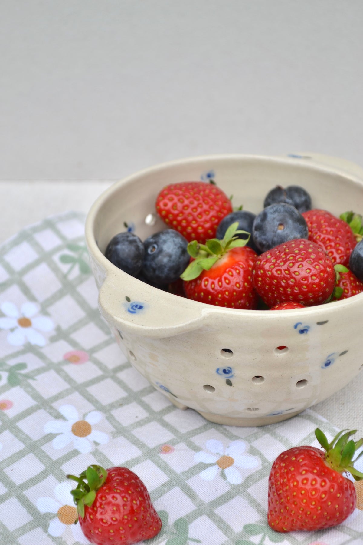 Berry Bowl- Blue Floral *Seconds*