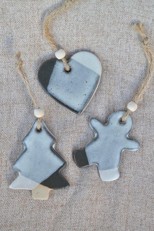 Christmas Tree Decorations- grey and white