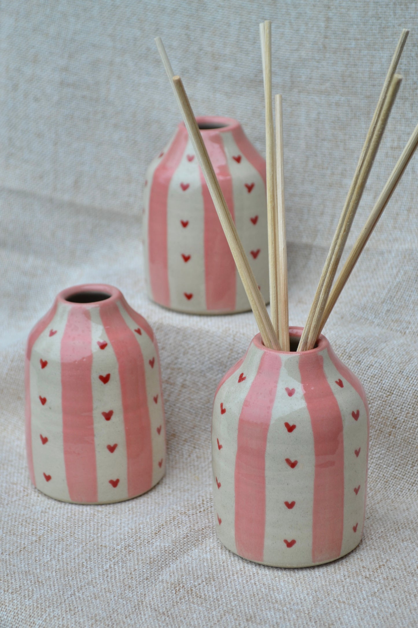 Diffuser Vase- Valentines Stripe